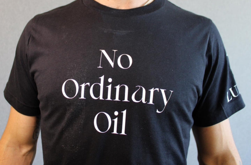 "No Ordinary Oil" (Blk/Wht/Gld)